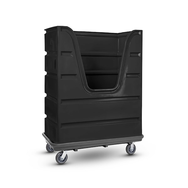 Polyethylene/Steel Poly Bulk Transport Bumper Truck, 2000 lb, Black